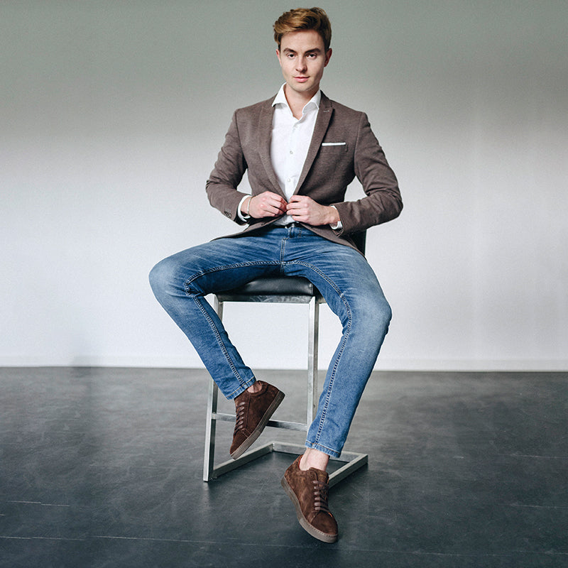 elegant brown suede leather sneaker | camino 71