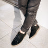black sporty men sneaker in suede leather | camino 71
