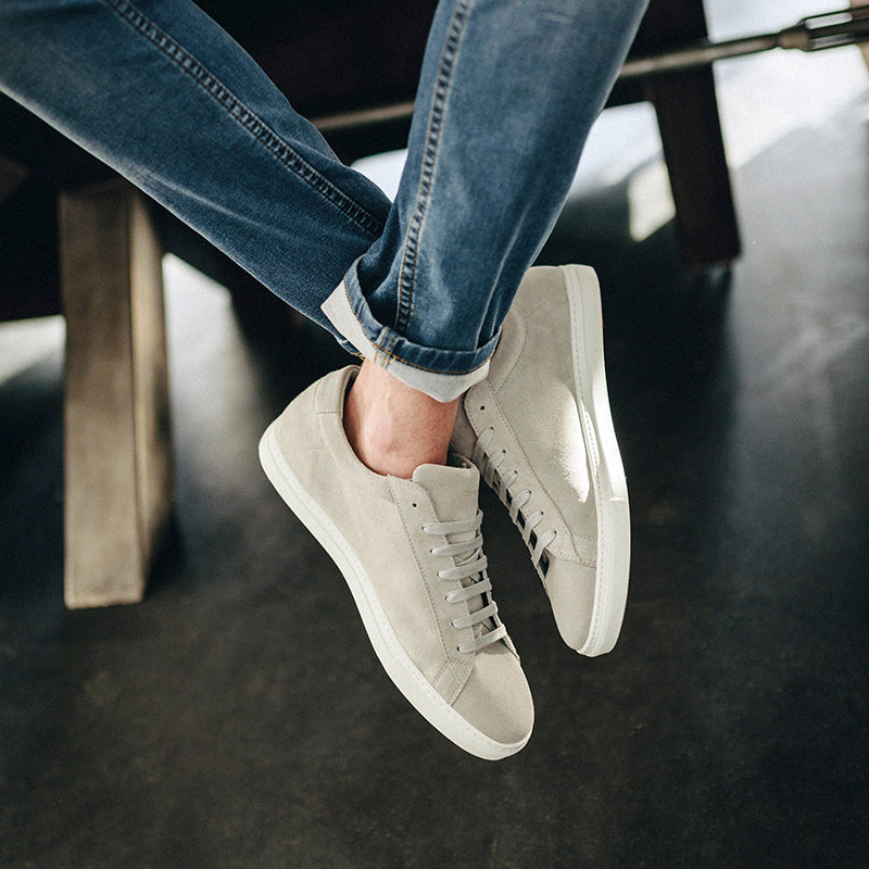 men sneaker in grey suede leather | camino 71