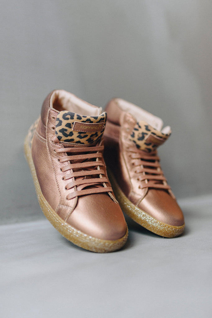 71 High nude_leo leather sneaker