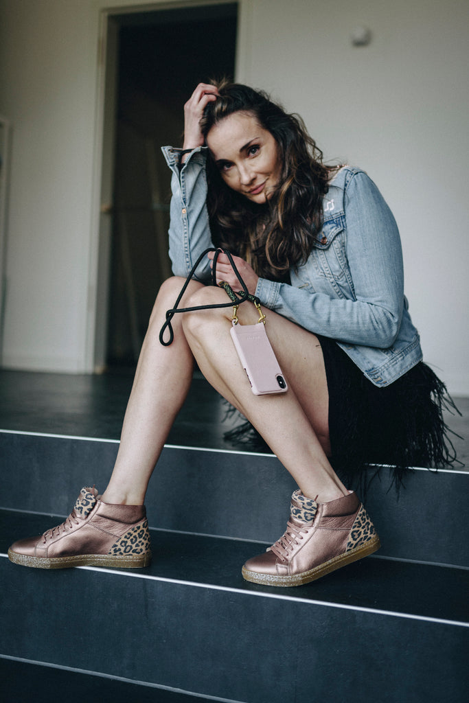 71 High nude_leo leather sneaker
