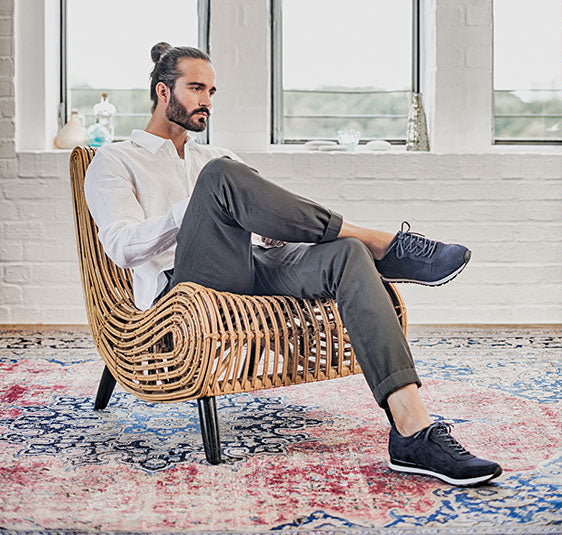 Sporty business men’s shoes all blue  | camino71