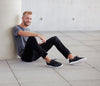 Sporty leather shoes black white | camino71