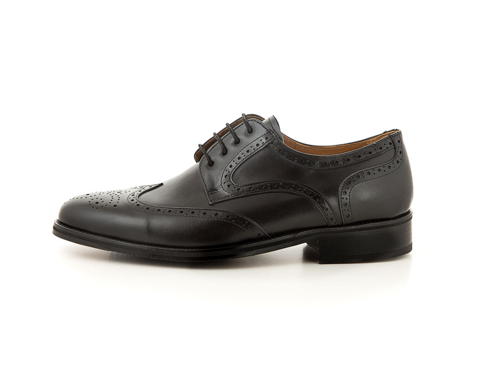 Elegant leather classic shoes for wedding all black | camino71