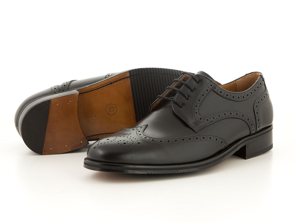 Elegant leather classic shoes for business all black | camino71