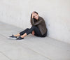 black elegant women's leather sneaker | camino 71