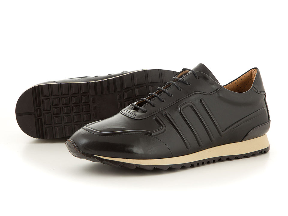 Elegant leather business sneaker made for men black | camino71