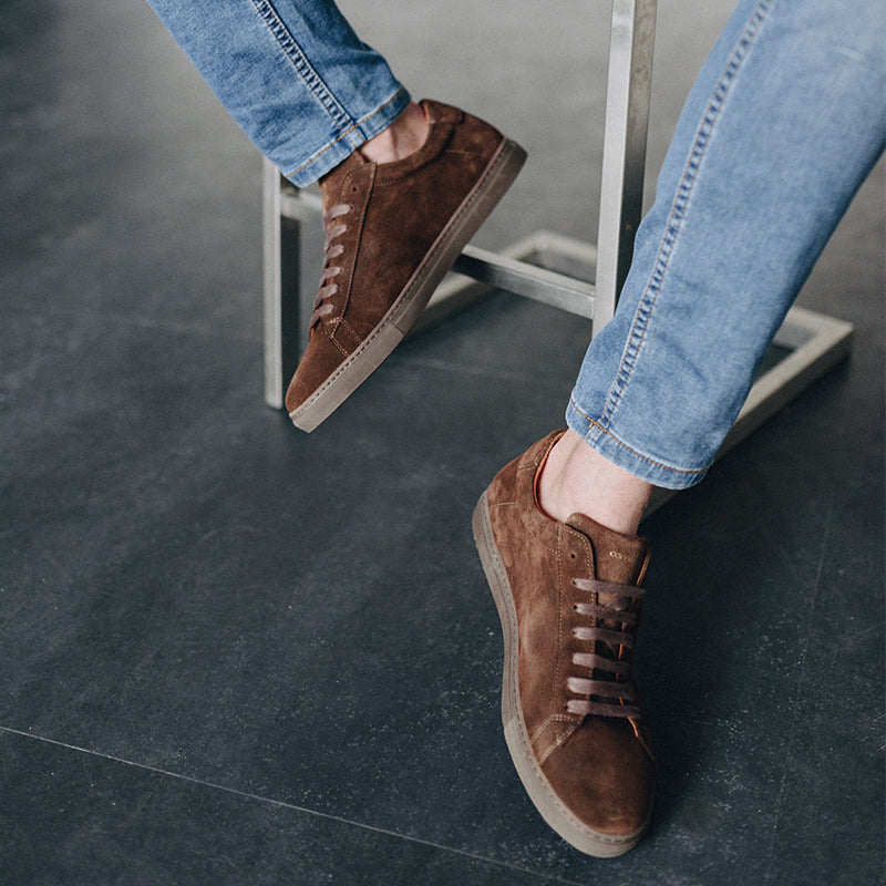 elegant brown suede leather sneaker | camino 71