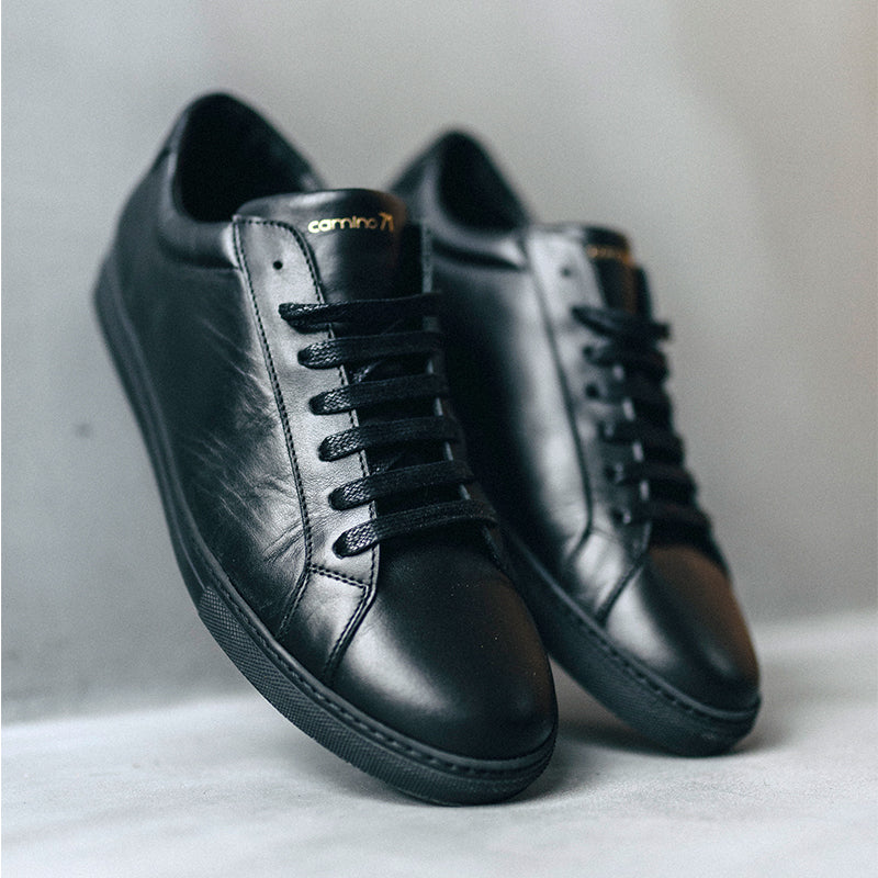 black leather men sneaker | camino71